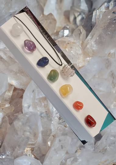 7 Chakra Stones, Silver Cage and Rose Quartz Set was $25 now $20